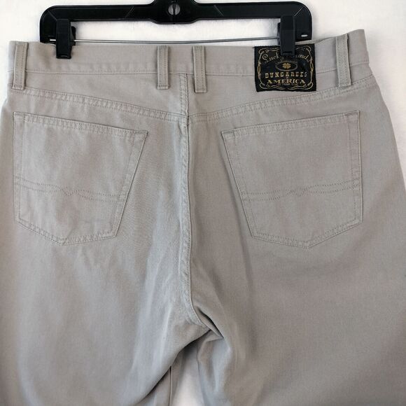 Lucky Brand Jeans Mens 36x30 Beige Classic Fit Straight Leg Dungarees Vintage - Picture 13 of 16